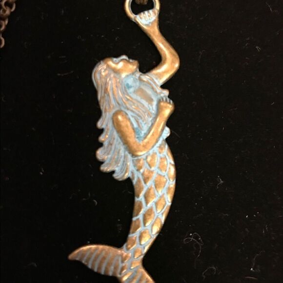 MERMAID CHARM NECKLACE Nautical Beach Jewelry - Picture 5 of 8